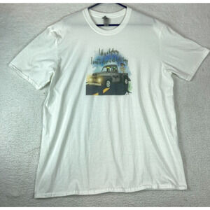 LIFE IS A HIGHWAY T-Shirt Tee Short-Sleeved Cotton White Gildan Softstyle‎ Sz XL
